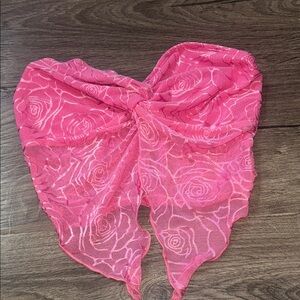 Pink Rose Lace Scarf